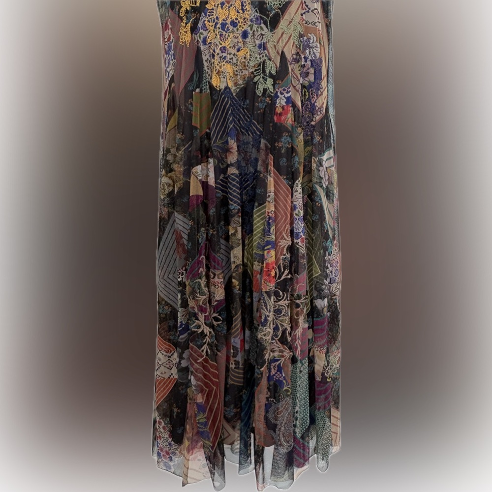 Johnny Was Colorful Patchwork Midi Dress - Picture 7 of 9